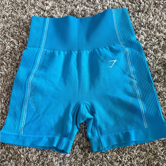 Blue Women's High-Waisted Shorts - Picture 1 of 3